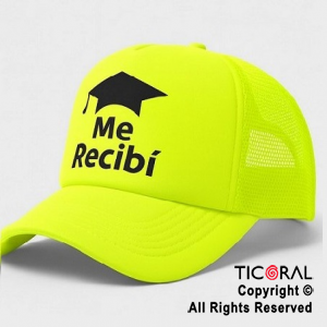 SOMBRERO VISERA IMPRESO ME RECIBI FLUO AMARILLO CAP x 1